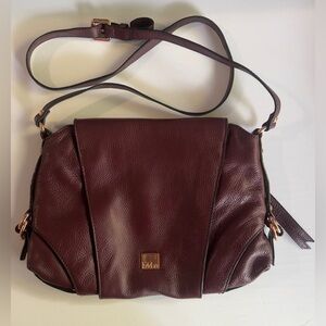 Burgundy Leather KoobaCrossbody Purse with Rose Gold Hardware